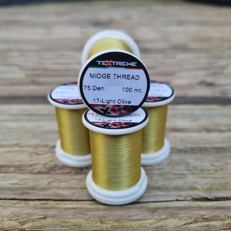TEXTREME Midge Tying Thread 75dn in 17-Light Olive
